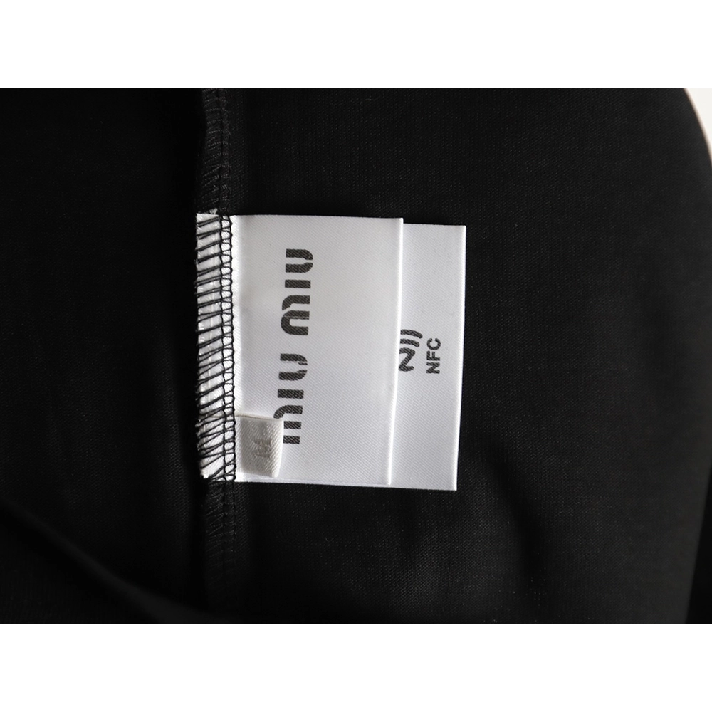 Miu Miu Classic Embroidered Logo Lettering T-Shirt TSK1,Miu Miu