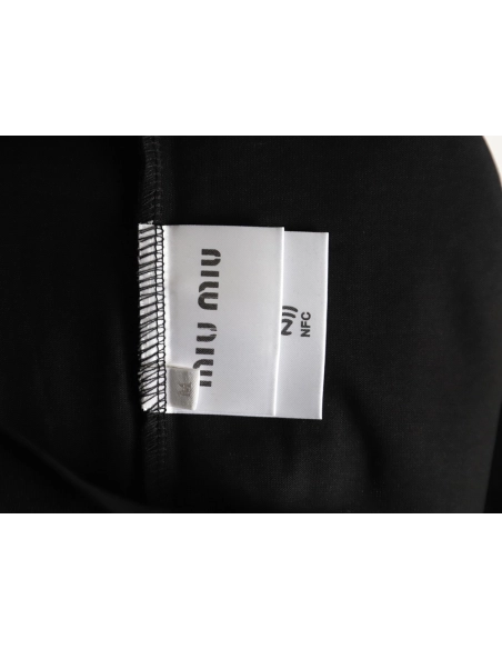Miu Miu Classic Embroidered Logo Lettering T-Shirt TSK1,Miu Miu