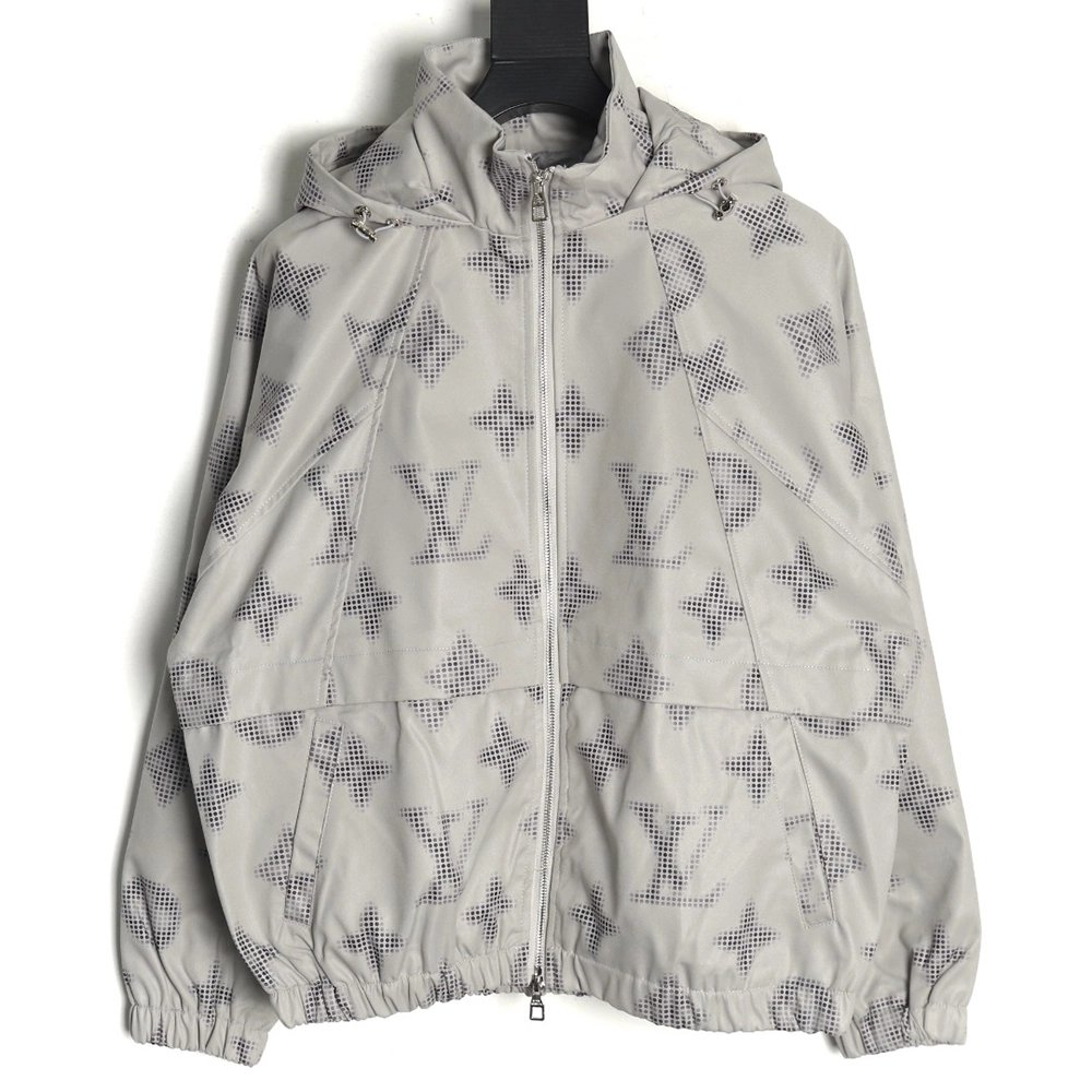 Louis Vuitton monogram full print trench coat zip up jacket,Louis Vuitton