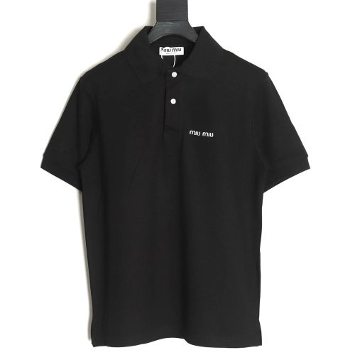 Miu Miu micro logo lettering polo shirt,Miu Miu