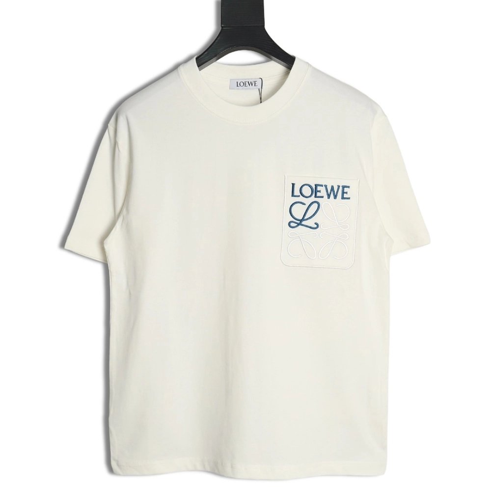 Loewe Pocket Logo Embroidered Short Sleeve T-Shirt,Loewe