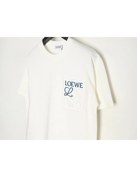 Loewe Pocket Logo Embroidered Short Sleeve T-Shirt,Loewe