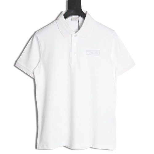 Dior square logo CD embroidered letters short-sleeved polo shirt,Dior