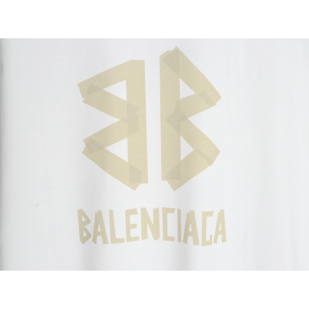 Balenciaga Yellow Tape Double B Letter Short Sleeve,Balenciaga