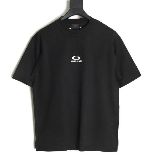Balenciaga Chest Lettering Logo Embroidered Short Sleeve TShirt,Balenciaga T Shirt,Tshirt,APPAREL