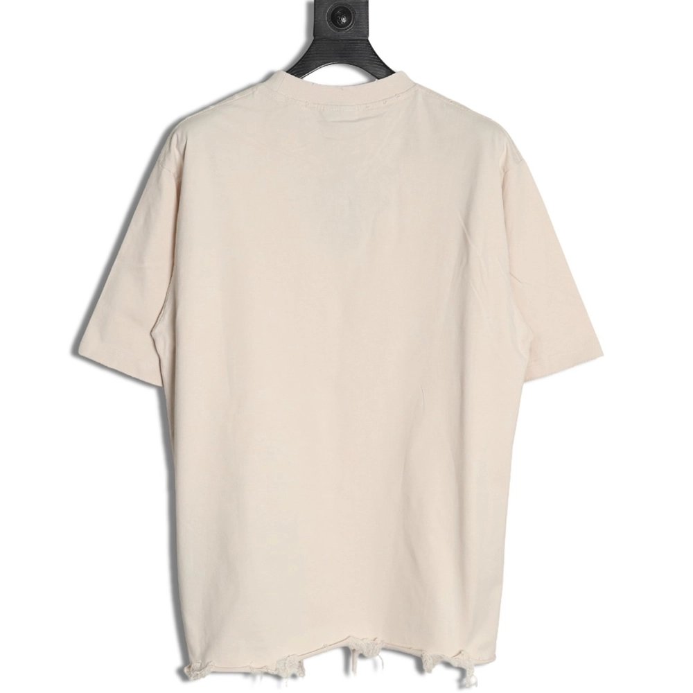 Balenciaga Double Ring LOGO Embroidery Destruction Short Sleeve TShirt,Balenciaga T Shirt,Tshirt,APPAREL