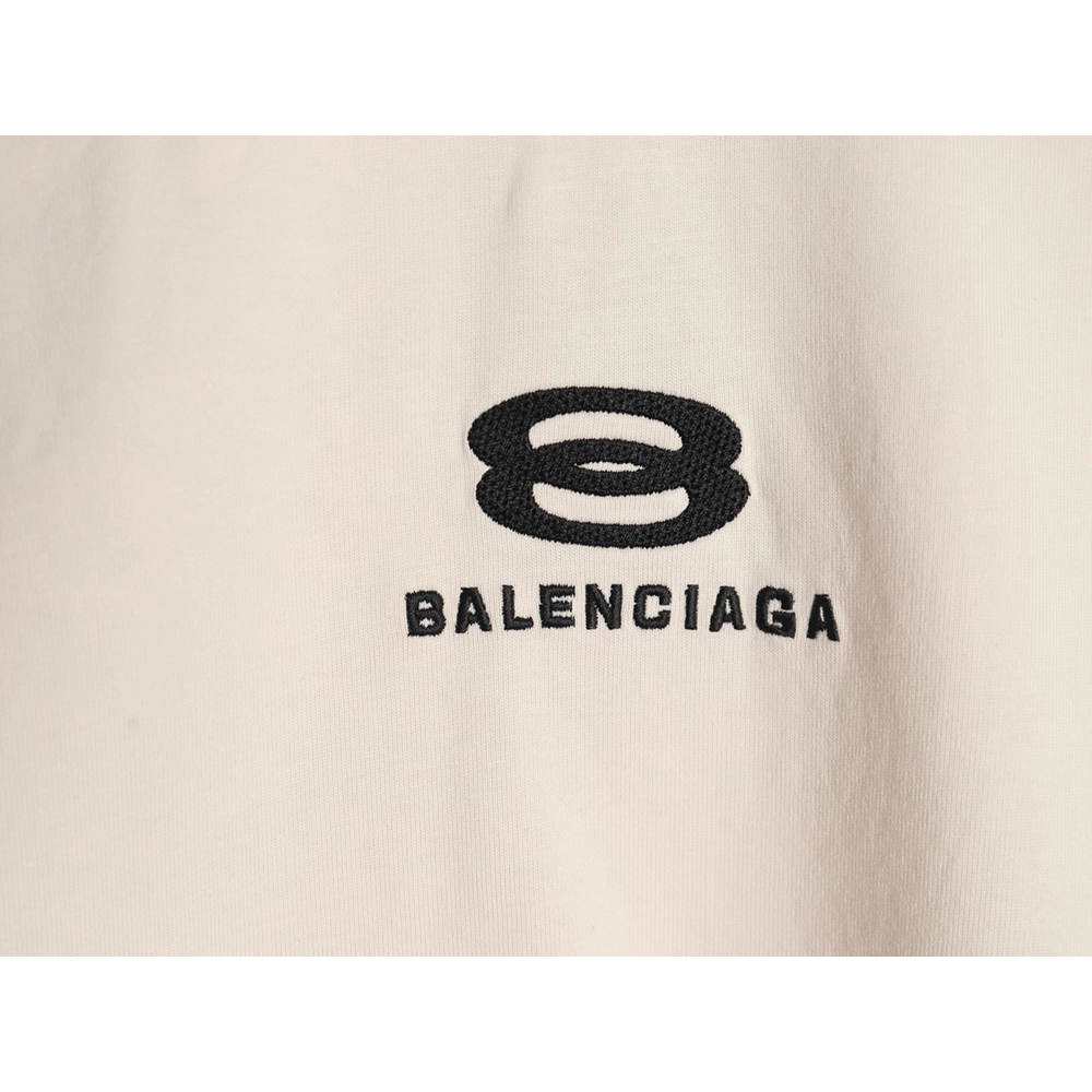 Balenciaga Double Ring LOGO Embroidery Destruction Short Sleeve TShirt,Balenciaga T Shirt,Tshirt,APPAREL