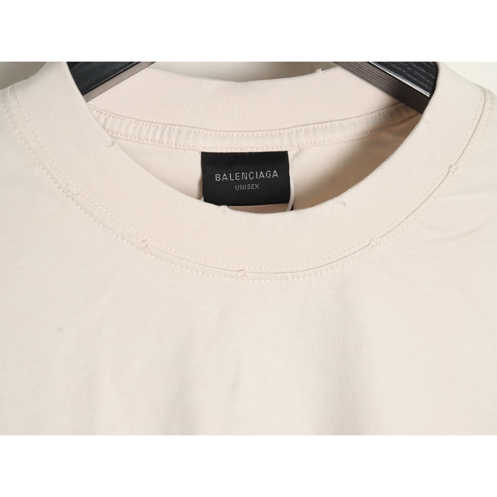 Balenciaga Double Ring LOGO Embroidery Destruction Short Sleeve TShirt,Balenciaga T Shirt,Tshirt,APPAREL