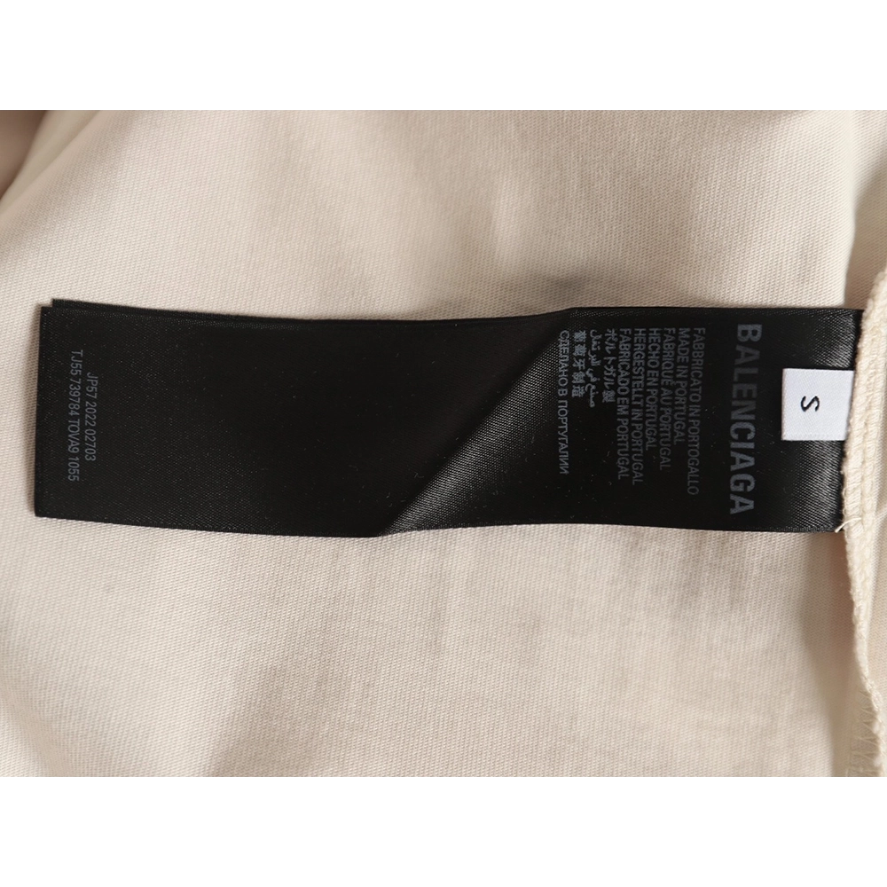 Balenciaga Double Ring LOGO Embroidery Destruction Short Sleeve TShirt,Balenciaga T Shirt,Tshirt,APPAREL