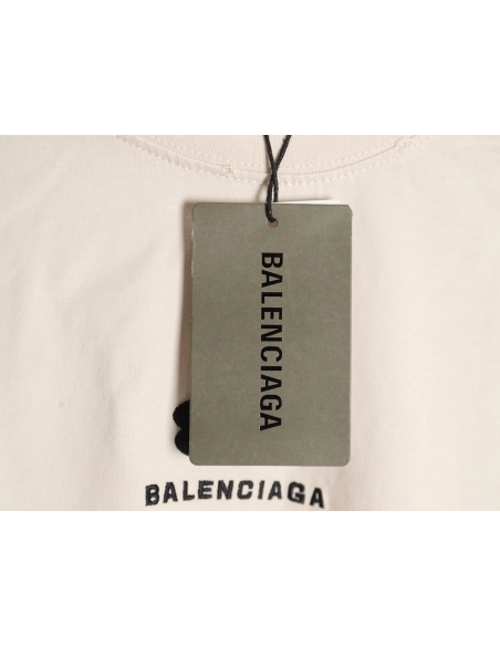 Balenciaga Double Ring LOGO Embroidery Destruction Short Sleeve TShirt,Balenciaga T Shirt,Tshirt,APPAREL