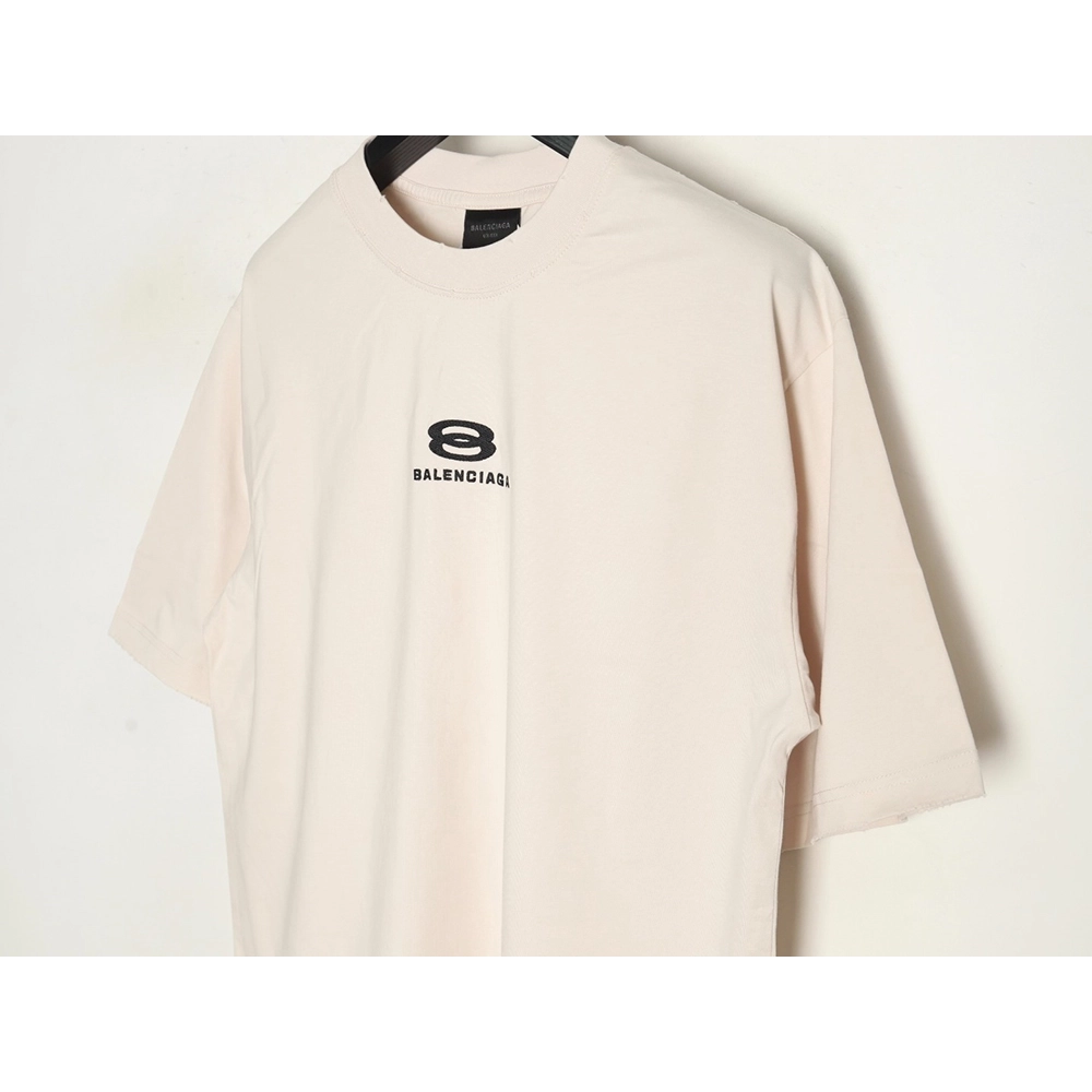 Balenciaga Double Ring LOGO Embroidery Destruction Short Sleeve TShirt,Balenciaga T Shirt,Tshirt,APPAREL