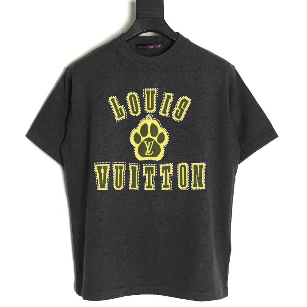 Louis Vuitton yellow knitted shortsleeved Tshirt,Louis Vuitton T Shirt,Tshirt,APPAREL
