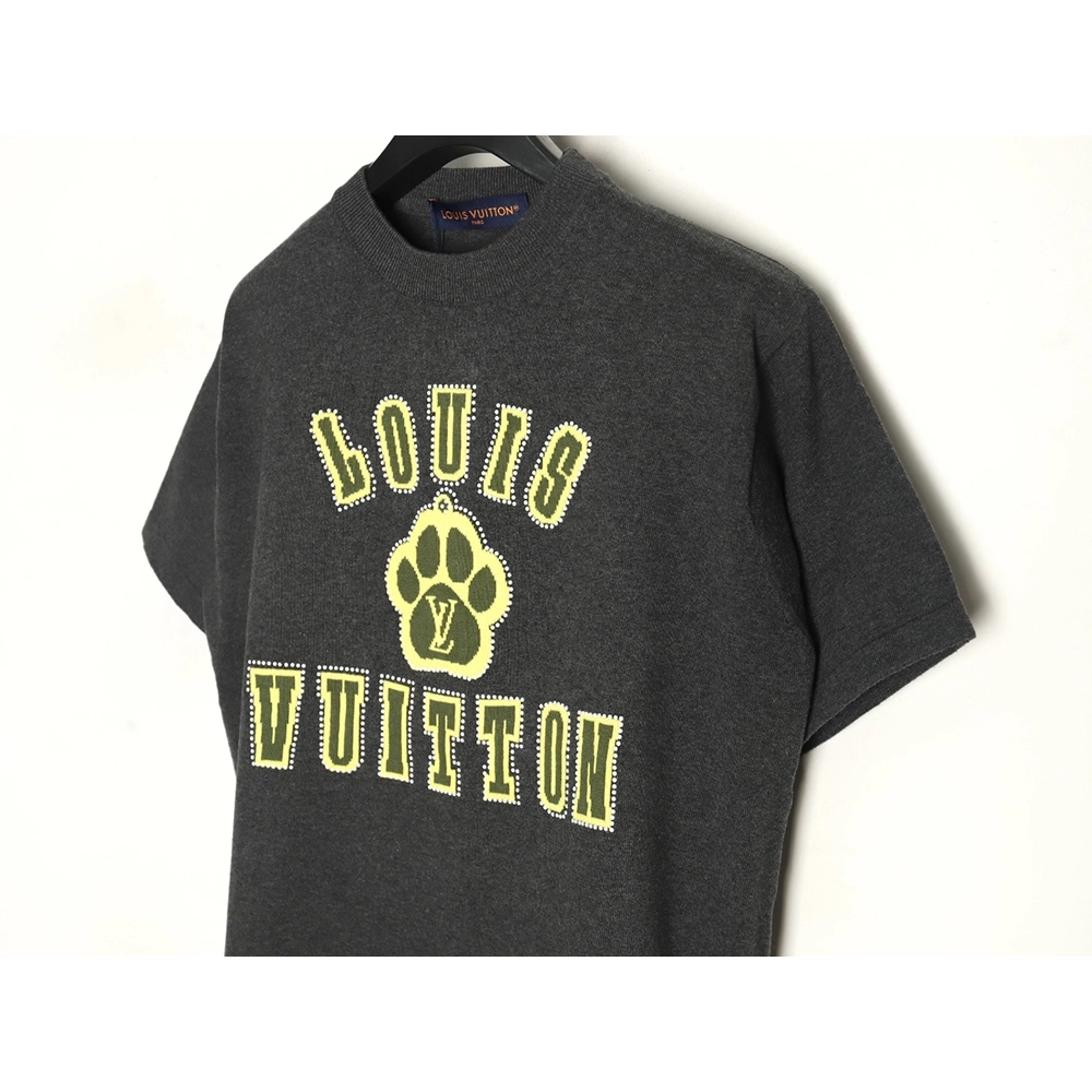 Louis Vuitton yellow knitted shortsleeved Tshirt,Louis Vuitton T Shirt,Tshirt,APPAREL