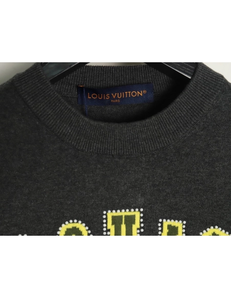 Louis Vuitton yellow knitted shortsleeved Tshirt,Louis Vuitton T Shirt,Tshirt,APPAREL