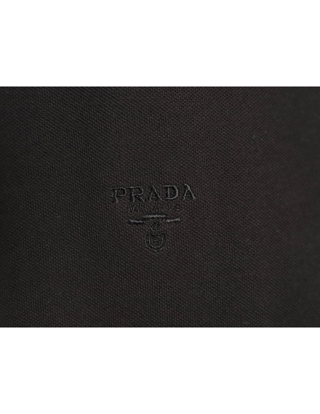 Prada small embroidered logo red edge shortsleeved polo shirt,Prada Shirt,Shirt,APPAREL