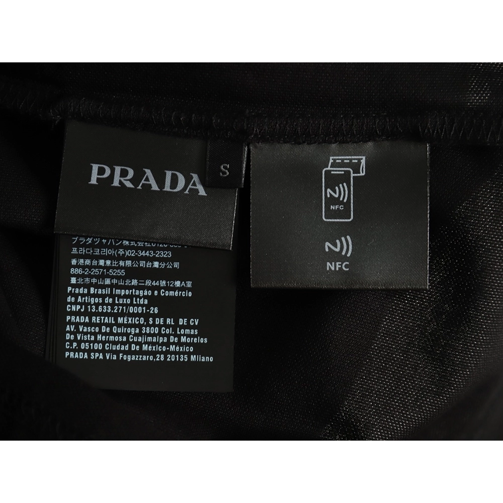 Prada small embroidered logo red edge shortsleeved polo shirt,Prada Shirt,Shirt,APPAREL