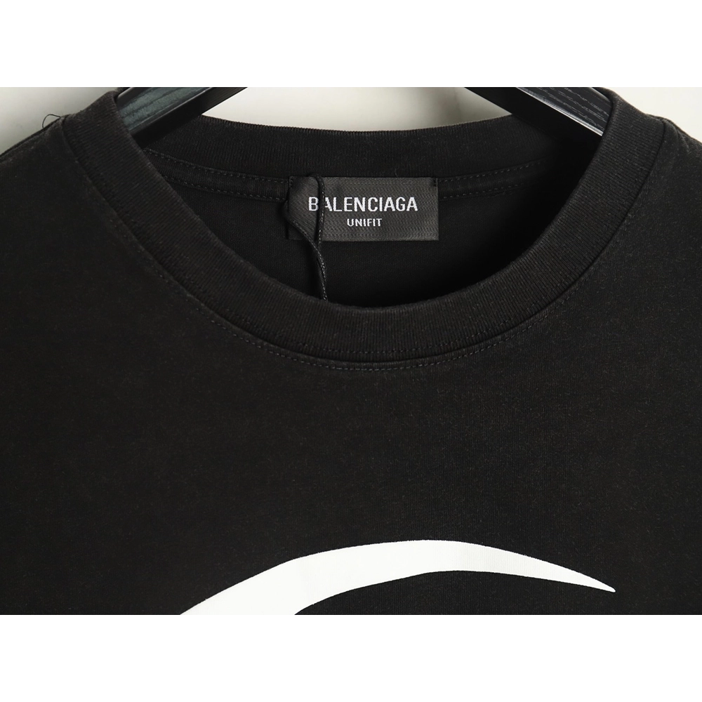 Balenciaga white ring logo print shortsleeved Tshirt,Balenciaga T Shirt,Tshirt,APPAREL