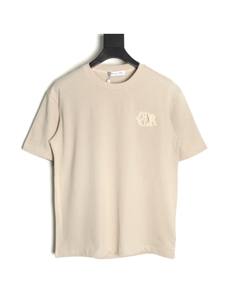 Dior Letter Patch Embroidered Short Sleeve TShirt,Dior T Shirt,Tshirt,APPAREL