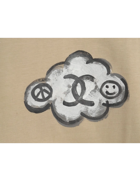 Chanel hand-painted graffiti letters short sleeve,Chanel