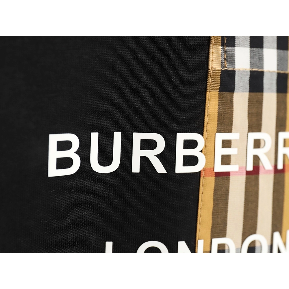 Burberry Check Pocket Taped Letters Short Sleeves TSK1,Burberry
