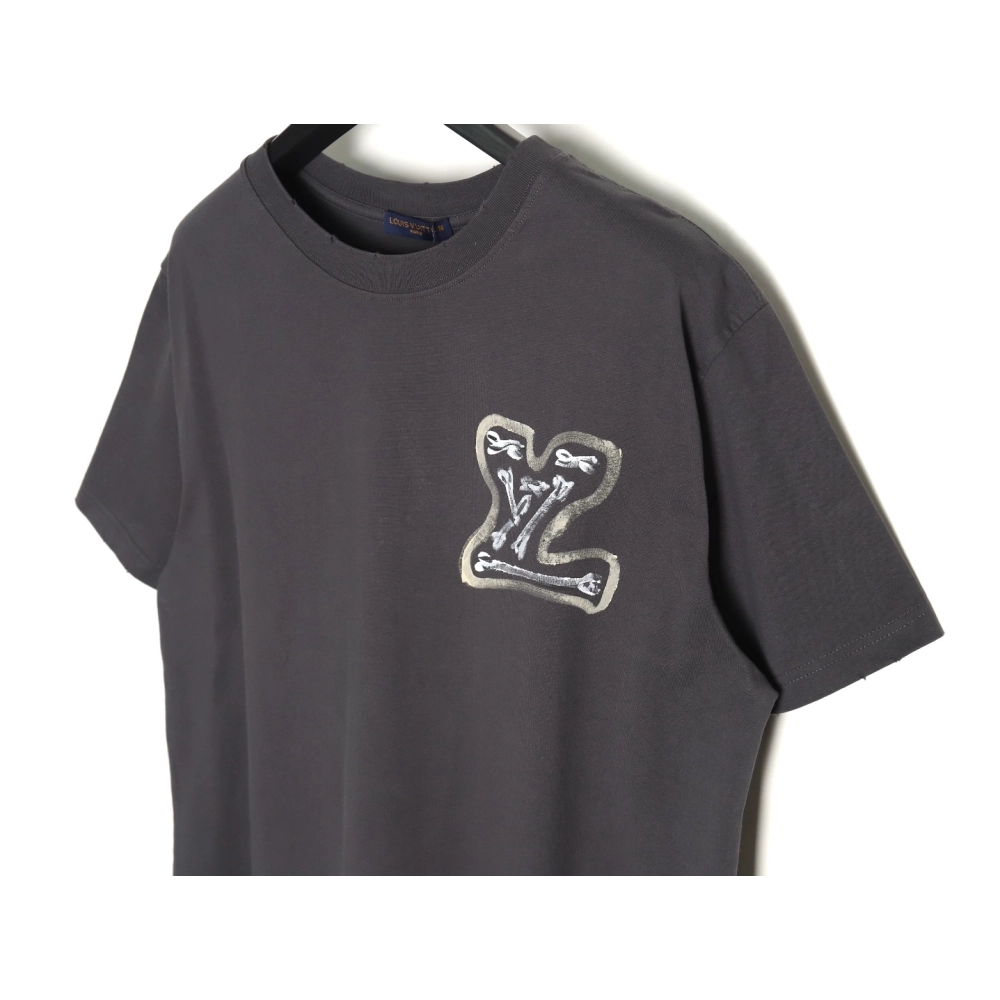 Louis Vuitton washed damaged hand-painted round neck short-sleeved T-shirt,Louis Vuitton