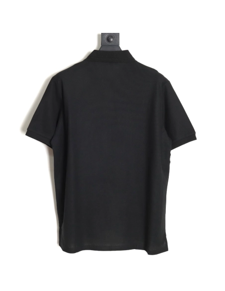 Burberry Button BT Logo Short Sleeve Polo Shirt Black,Burberry