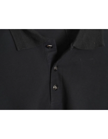 Burberry Button BT Logo Short Sleeve Polo Shirt Black,Burberry