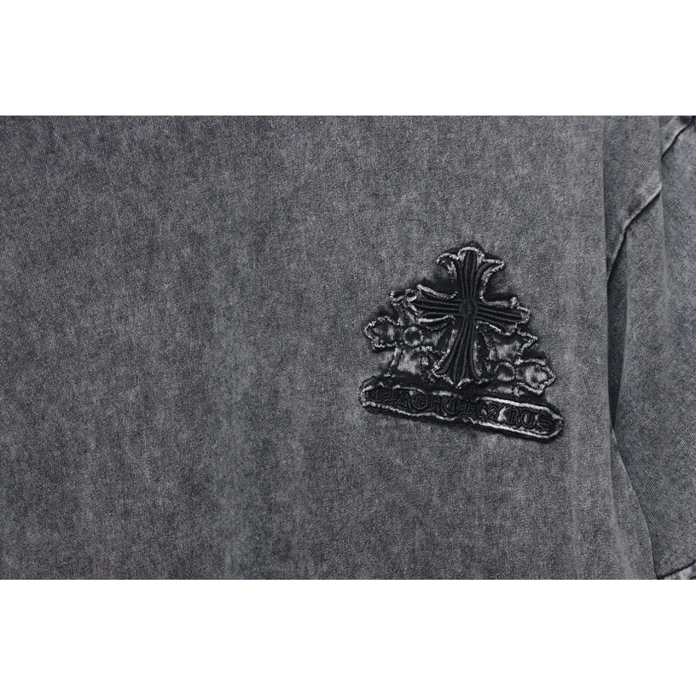 Chrome Hearts washed distressed patch logo short sleeves,Chrome Hearts