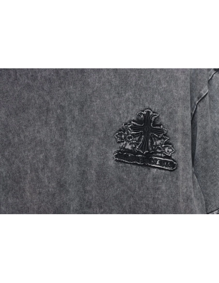 Chrome Hearts washed distressed patch logo short sleeves,Chrome Hearts