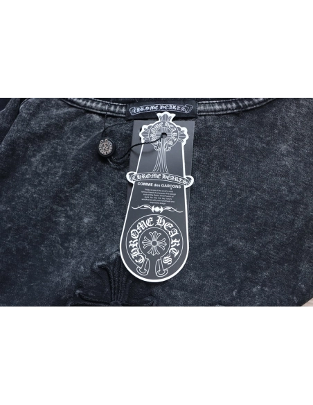 Chrome Hearts washed distressed patch logo short sleeves,Chrome Hearts