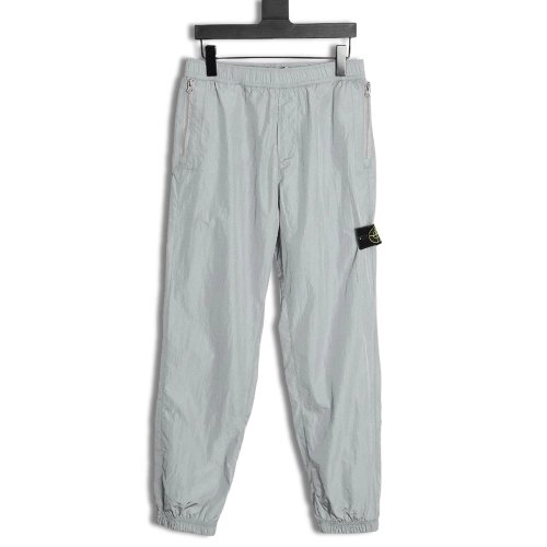 Stone Island Solid Metallic Nylon Stretch Pants,Stone Island