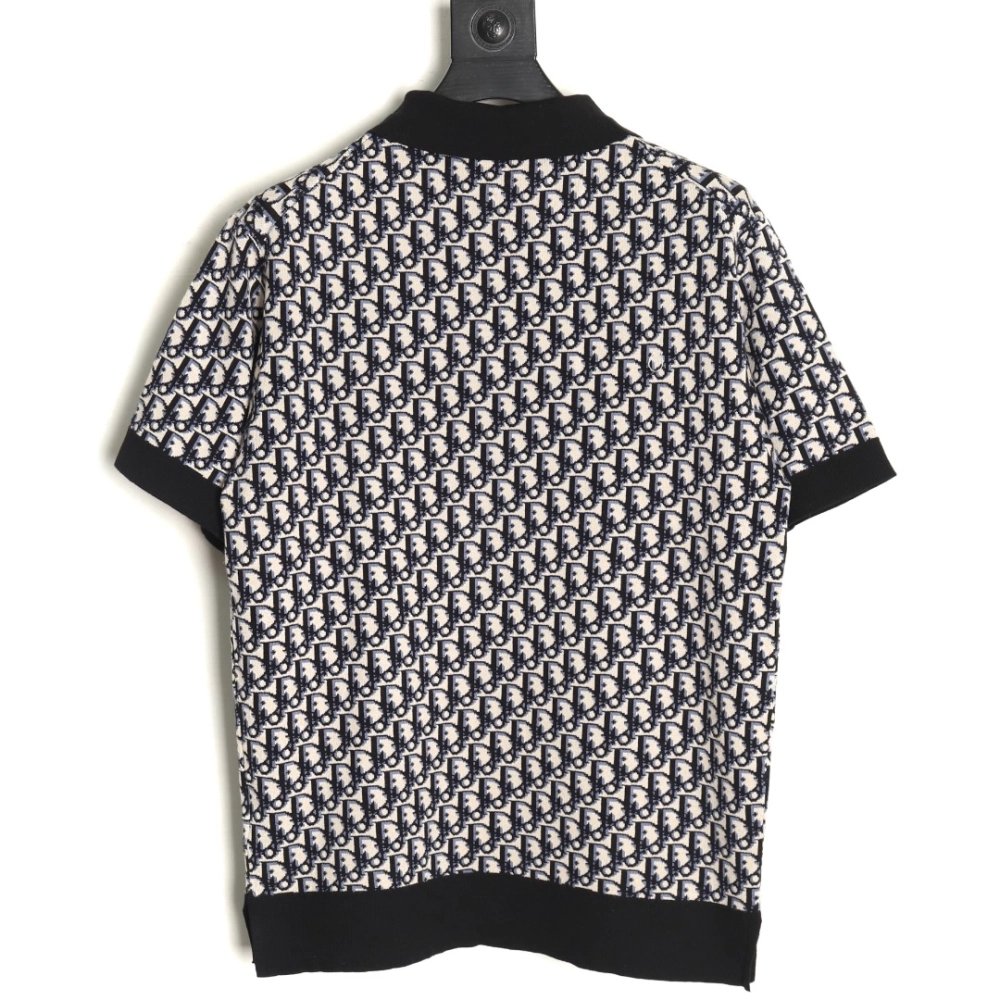 Dior classic monogram jacquard knitted Polo short sleeve,Dior