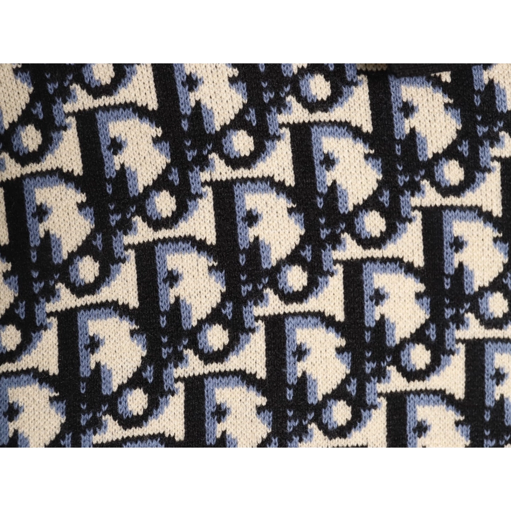 Dior classic monogram jacquard knitted Polo short sleeve,Dior