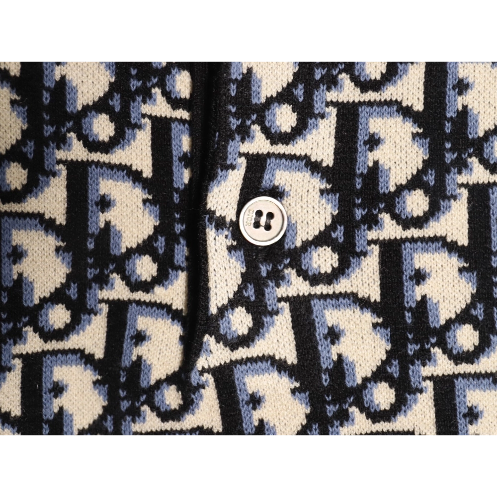 Dior classic monogram jacquard knitted Polo short sleeve,Dior