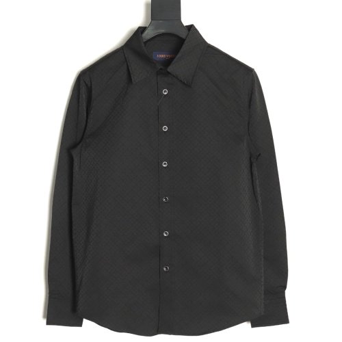 Louis Vuitton dark pattern monogram full print jacquard shirt TSK1,Louis Vuitton