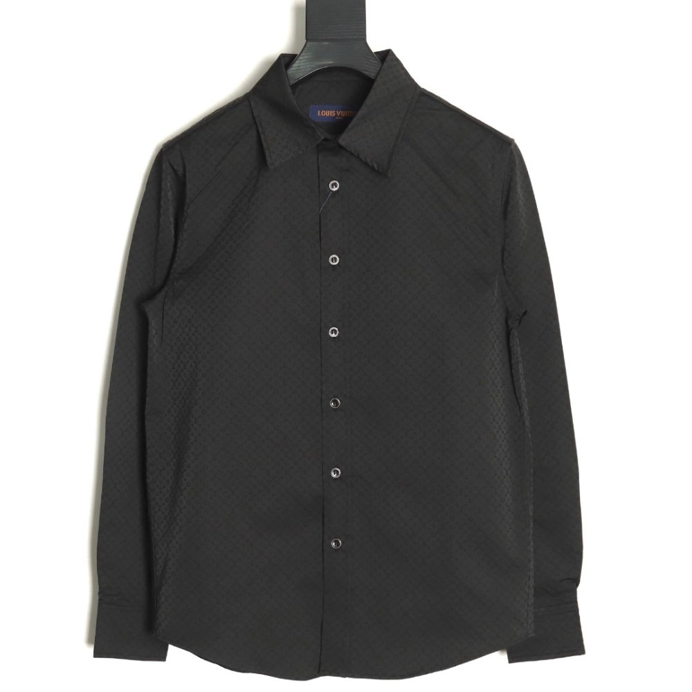 Louis Vuitton dark pattern monogram full print jacquard shirt TSK1,Louis Vuitton