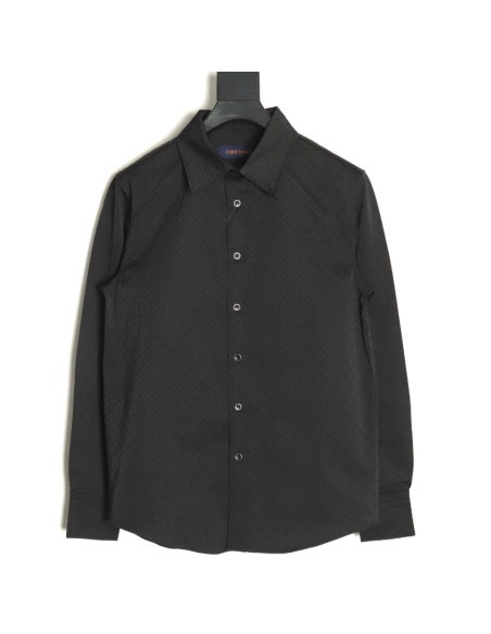 Louis Vuitton dark pattern monogram full print jacquard shirt TSK1,Louis Vuitton