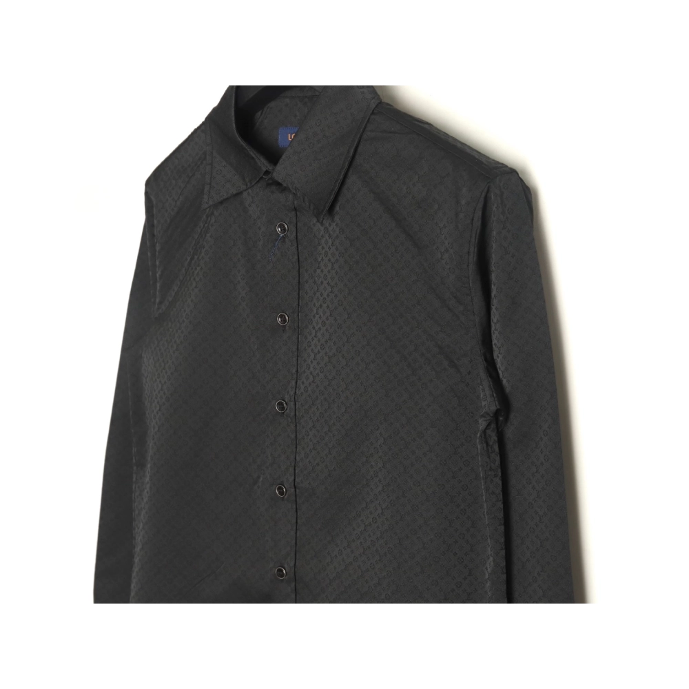 Louis Vuitton dark pattern monogram full print jacquard shirt TSK1,Louis Vuitton
