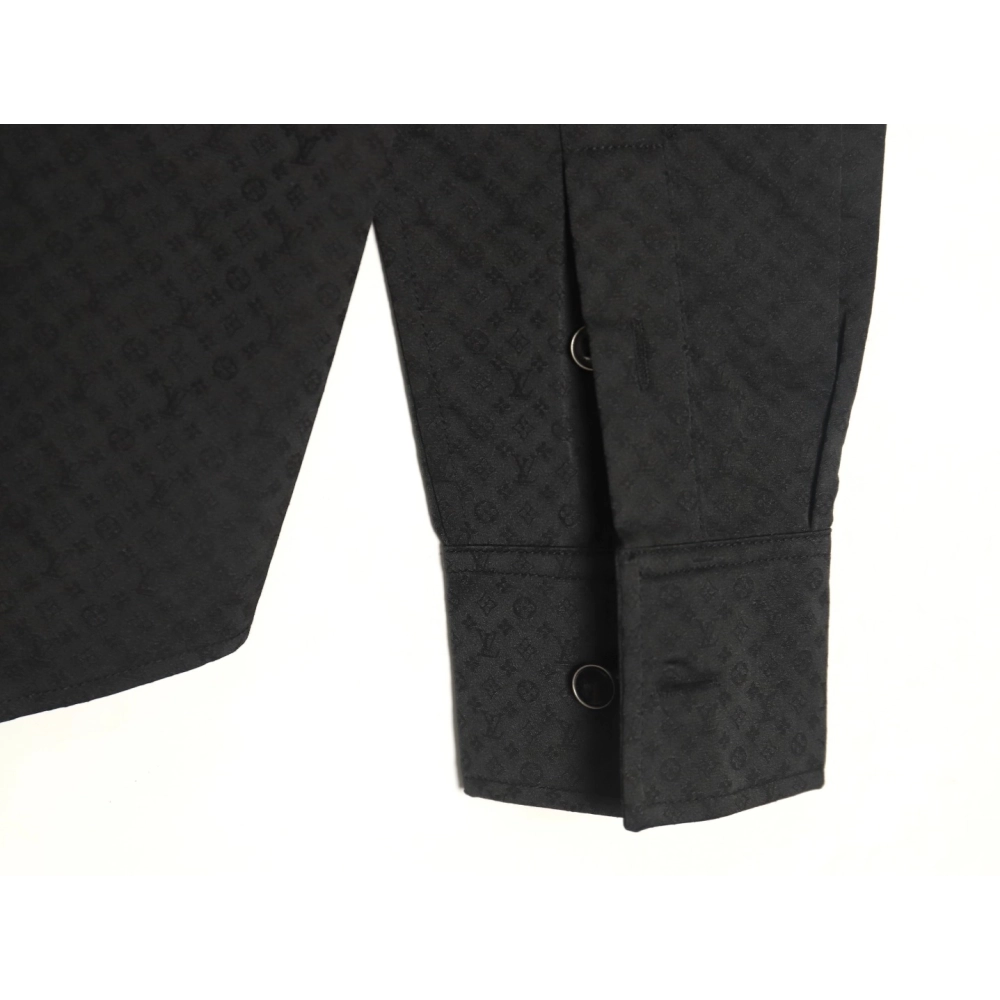 Louis Vuitton dark pattern monogram full print jacquard shirt TSK1,Louis Vuitton