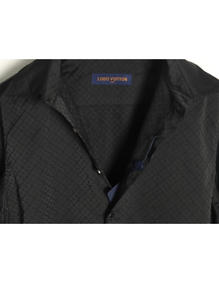Louis Vuitton dark pattern monogram full print jacquard shirt TSK1,Louis Vuitton