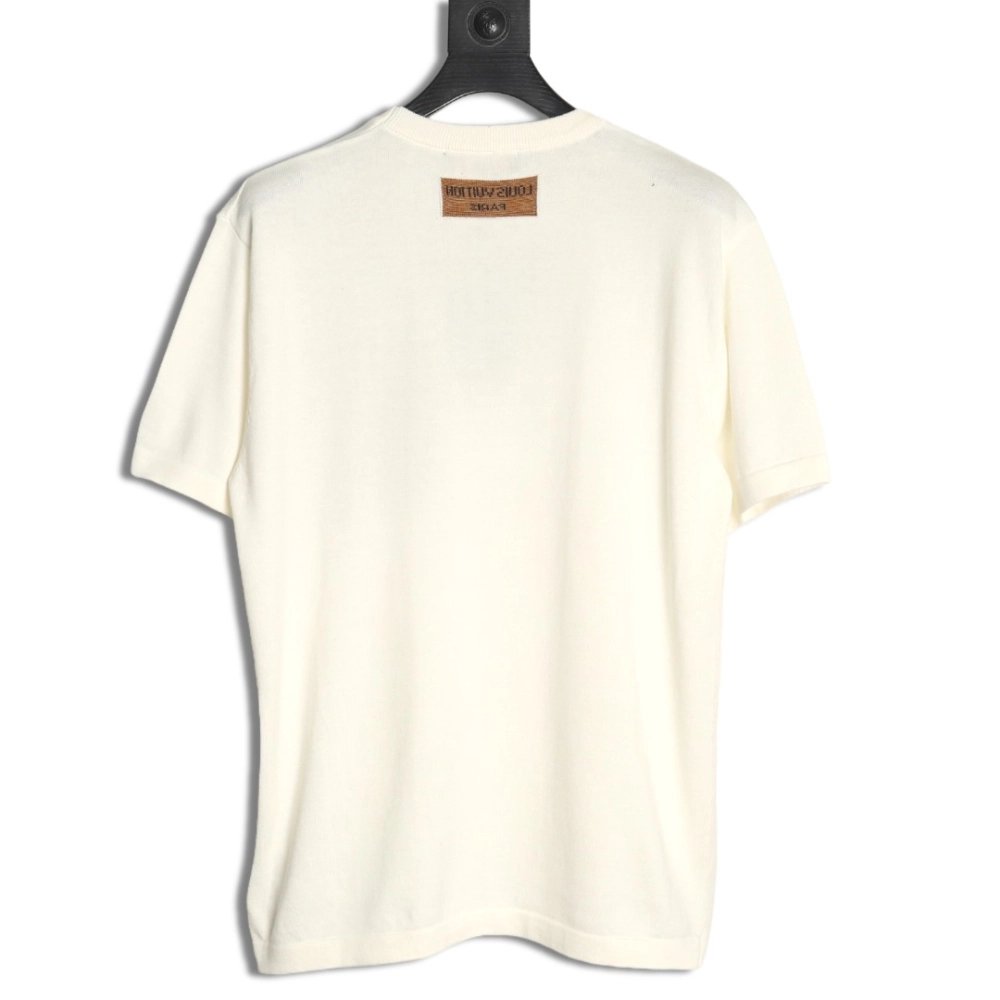 Louis Vuitton Airplane Jacquard Crew Neck Knit Short Sleeves,Louis Vuitton