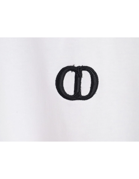 Dior chest logo embroidered lettering short sleeve T-shirt,Dior