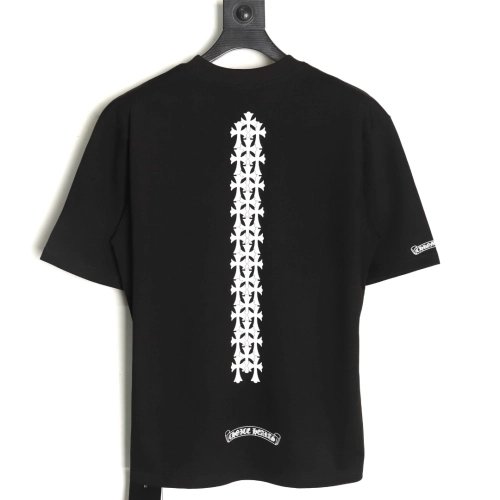 Chrome Hearts Sanskrit cross heavy foam print T-shirt TSK1,Chrome Hearts