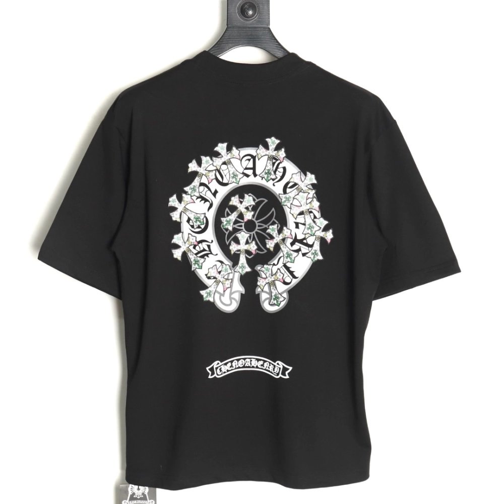 Chrome Hearts Sanskrit cross embroidered T-shirt,Chrome Hearts