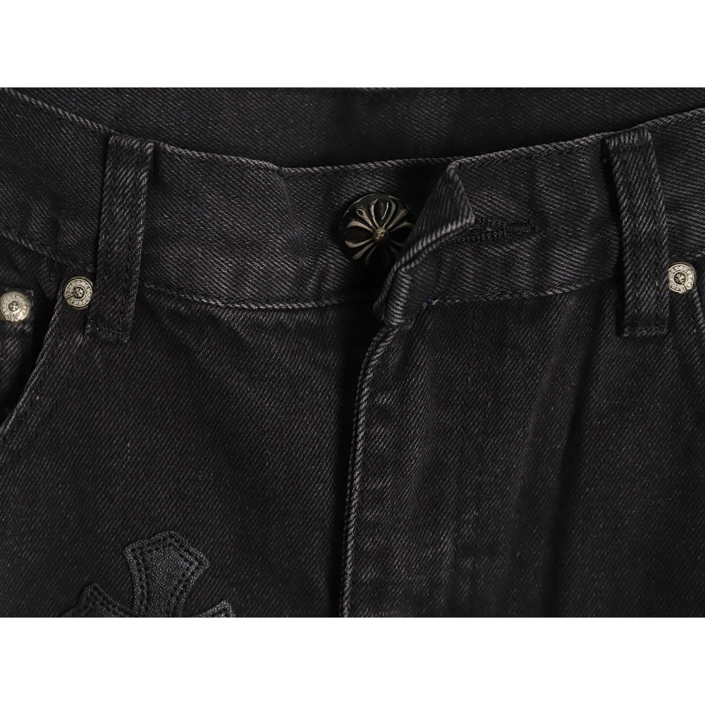 Chrome hearts classic leather cross denim trousers,Chrome Hearts Pants,PANTS JEANS,APPAREL