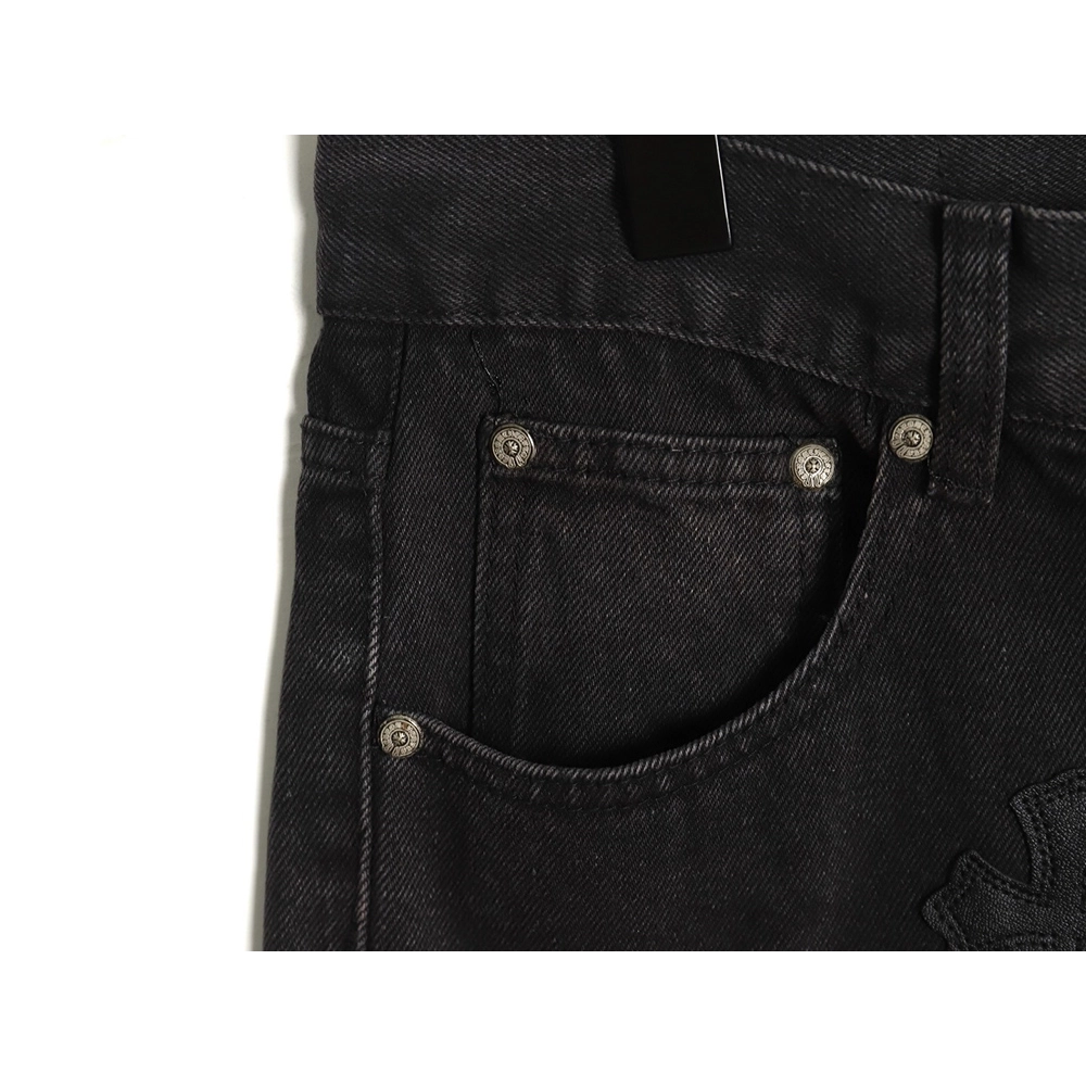 Chrome hearts classic leather cross denim trousers,Chrome Hearts Pants,PANTS JEANS,APPAREL