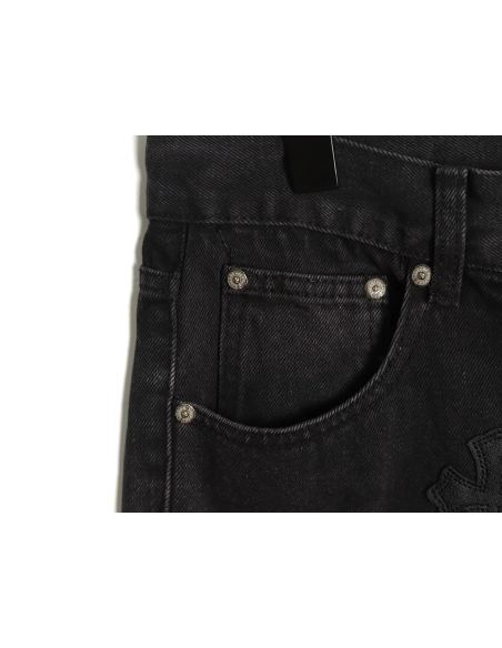 Chrome hearts classic leather cross denim trousers,Chrome Hearts Pants,PANTS JEANS,APPAREL