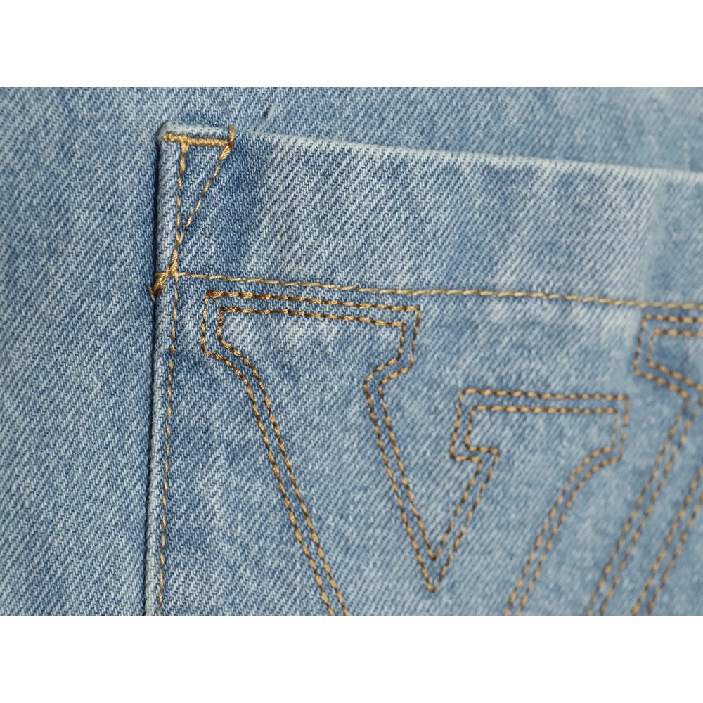 Louis Vuitton Embroidered Pocket Denim Short Sleeve Shirt Jacket,Louis Vuitton T Shirt,Tshirt,APPAREL