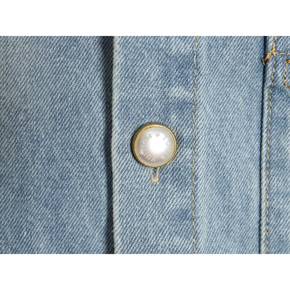 Louis Vuitton Embroidered Pocket Denim Short Sleeve Shirt Jacket,Louis Vuitton T Shirt,Tshirt,APPAREL