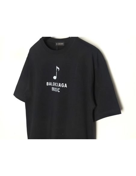 Balenciaga Musical Notes Oil Painting Print Short Sleeve,Balenciaga T Shirt,Tshirt,APPAREL